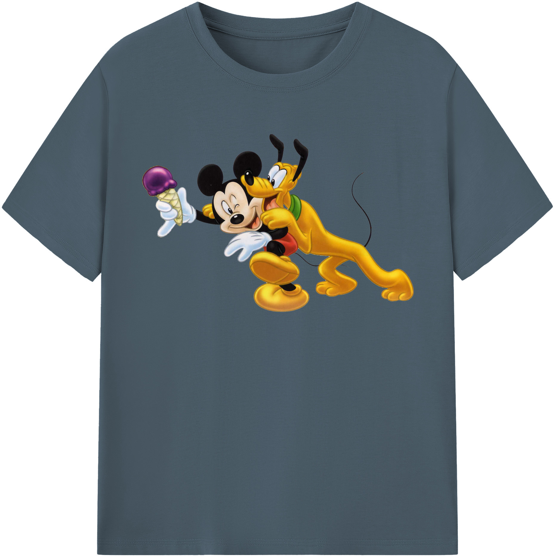 （画像用） ミッキーマウス Mickey Mouse 綿100％半袖Tシャツ（フロントプリント）